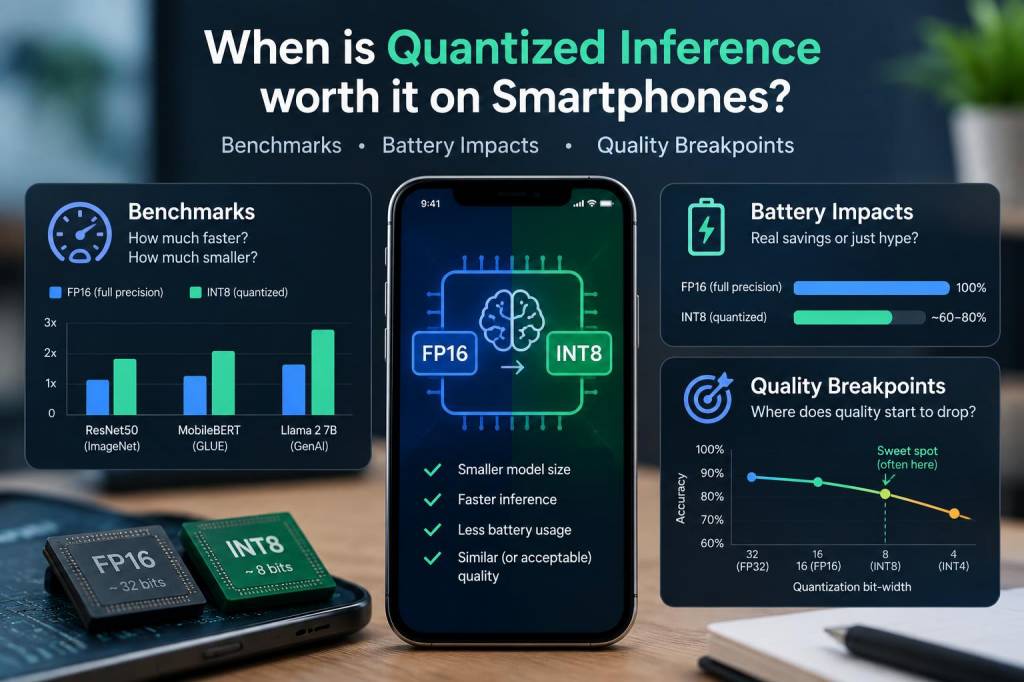 When is quantized inference worth it on smartphones? benchmarks, battery impacts, and quality breakpoints